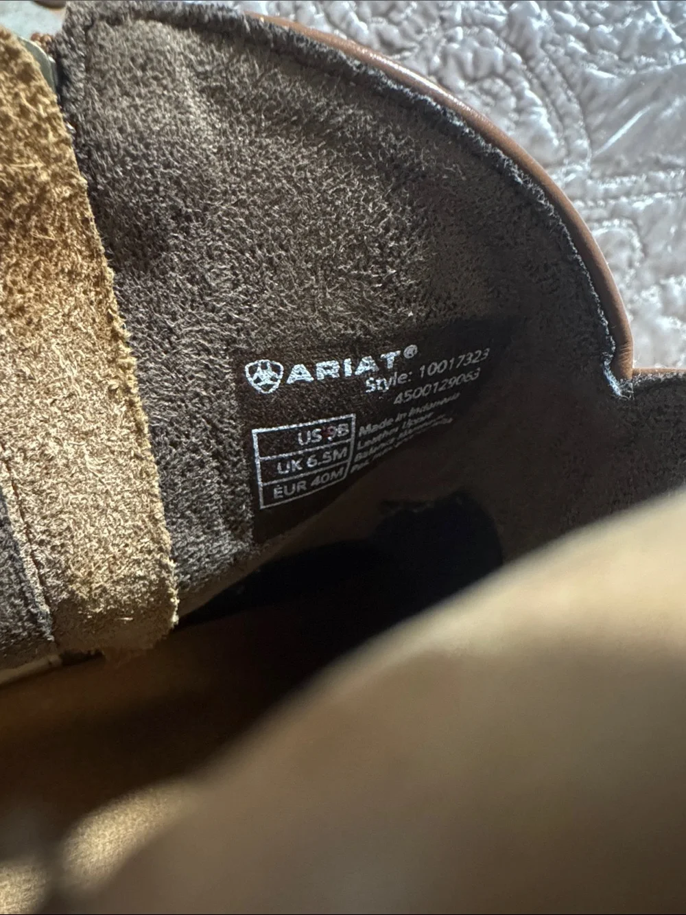 Ariat Tan Women's Western Ankle Boots with Side Zip - Picture 3 of 3